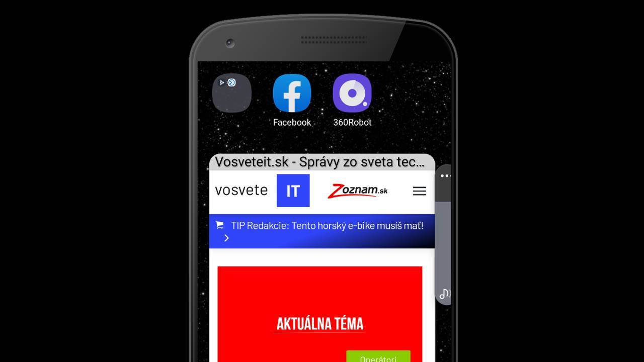 Smartfon pripnutie stranky ako widget