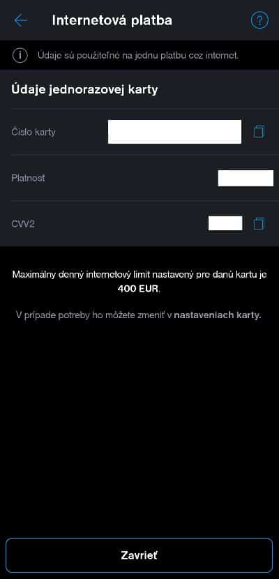 ako vytvorit jednorazovu kartu na platbu na internet2
