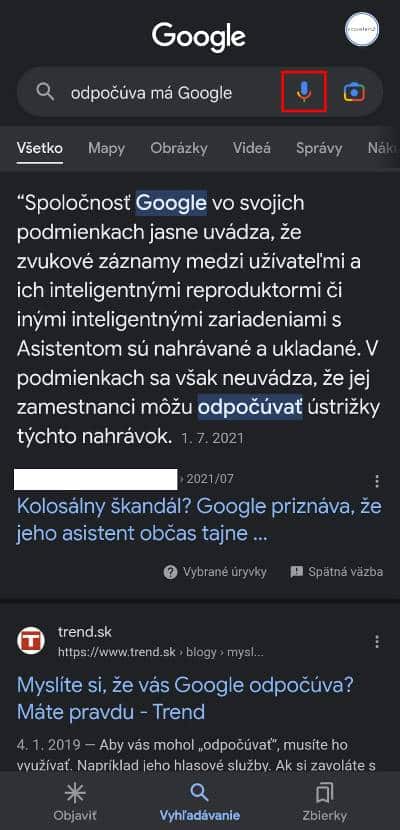 hlasove vyhladavanie