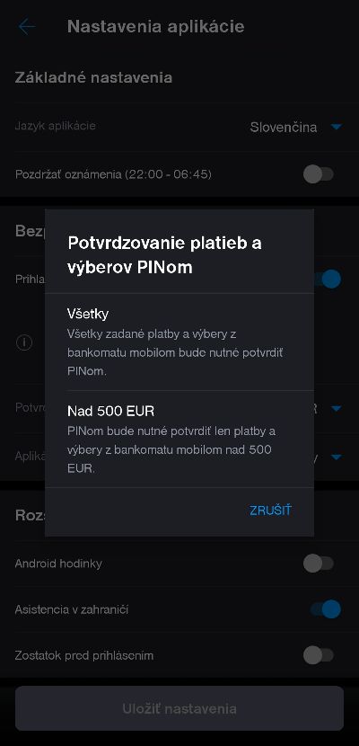 platby online dvojfaktorova autenfikacia