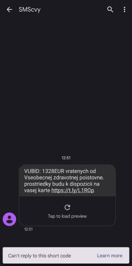 podvodna SMS VŠZP