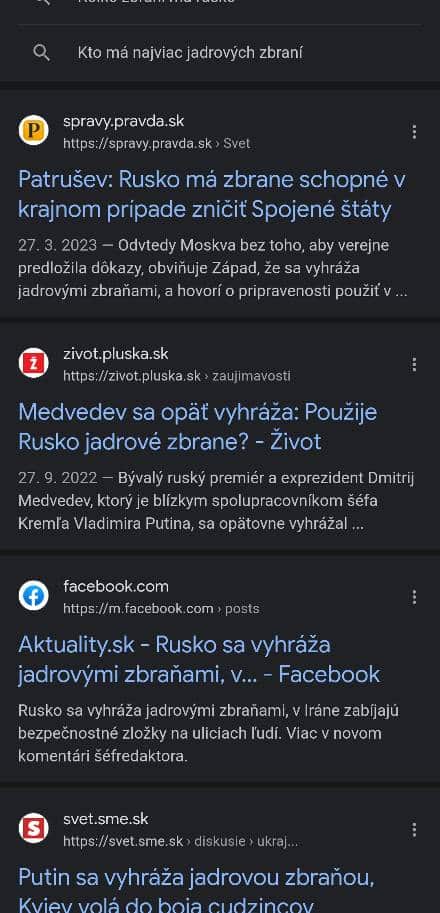 Rusko sa vyhraza jadrovymi zbranami Google Slovensko_2