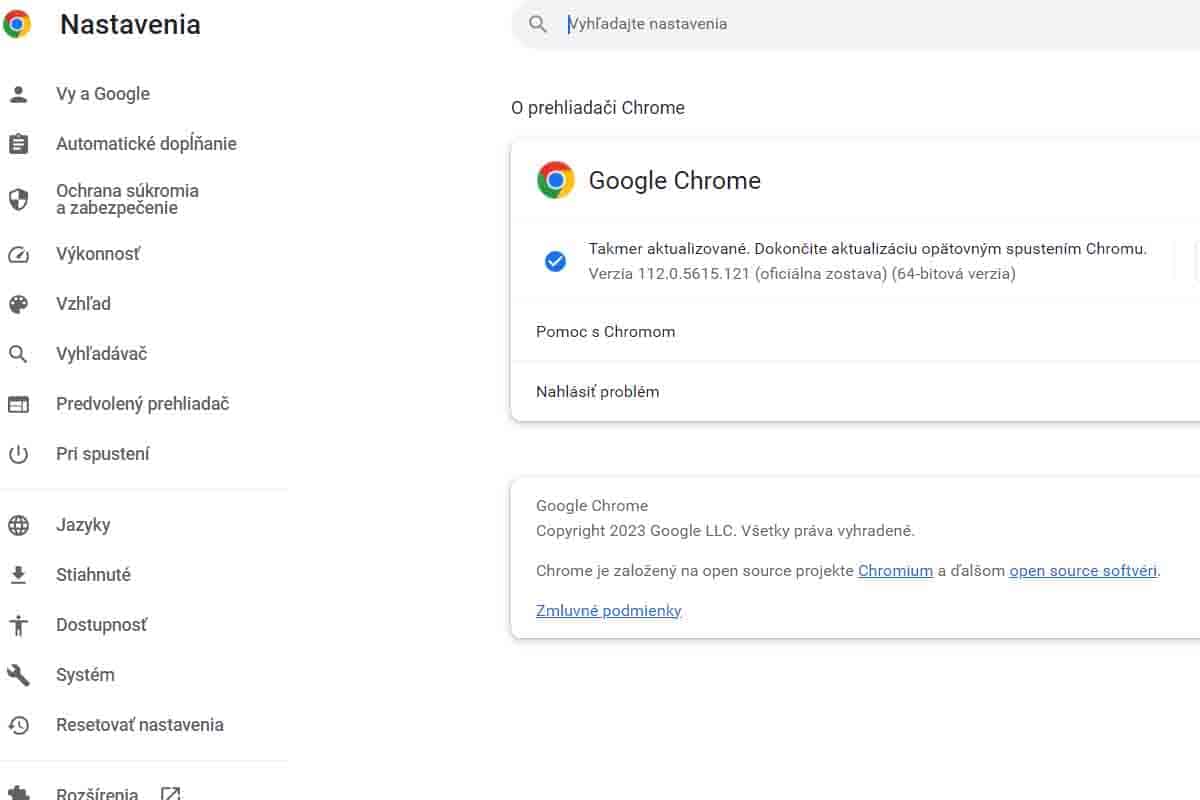 Okamžite si aktualizujte google chrome