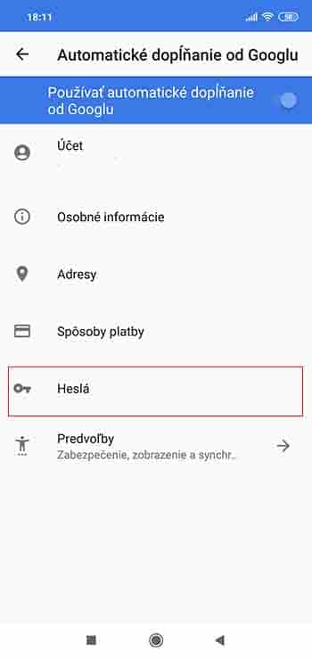 Kde sa ukladajú uložené heslá aplikácií a stránok?