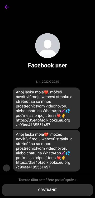 Facebook scam pokus o kontakt_2