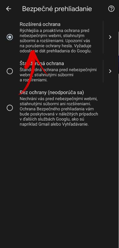 Google Chrome nastavenia rozsirenej ochrany_4