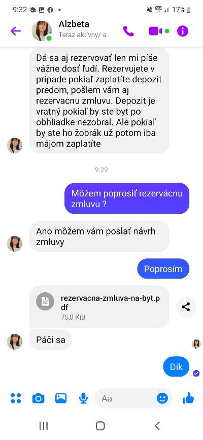 Podvod na Facebooku najom bytu_2