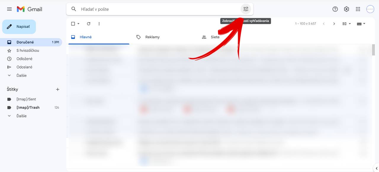 ako vymazat vsetky neprecitane spravy gmail