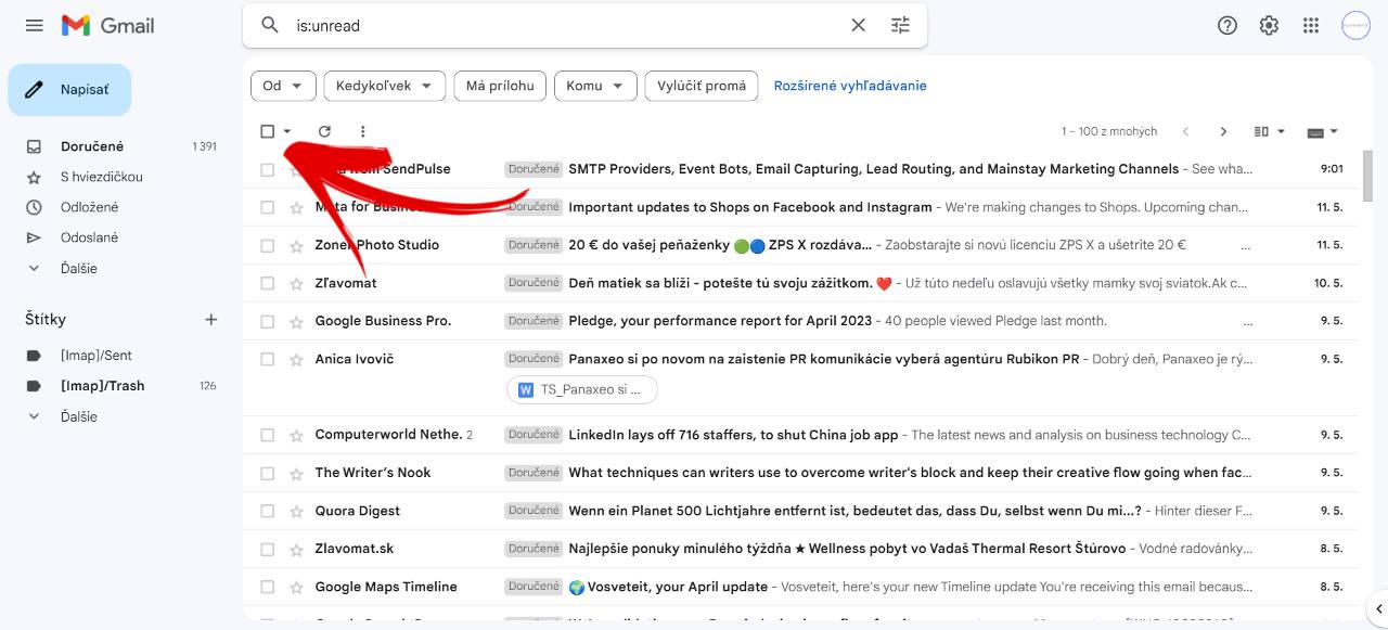 ako vymazat vsetky neprecitane spravy gmail_3