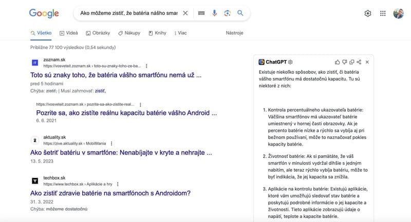 ChatGPT rozšírenie Chrome