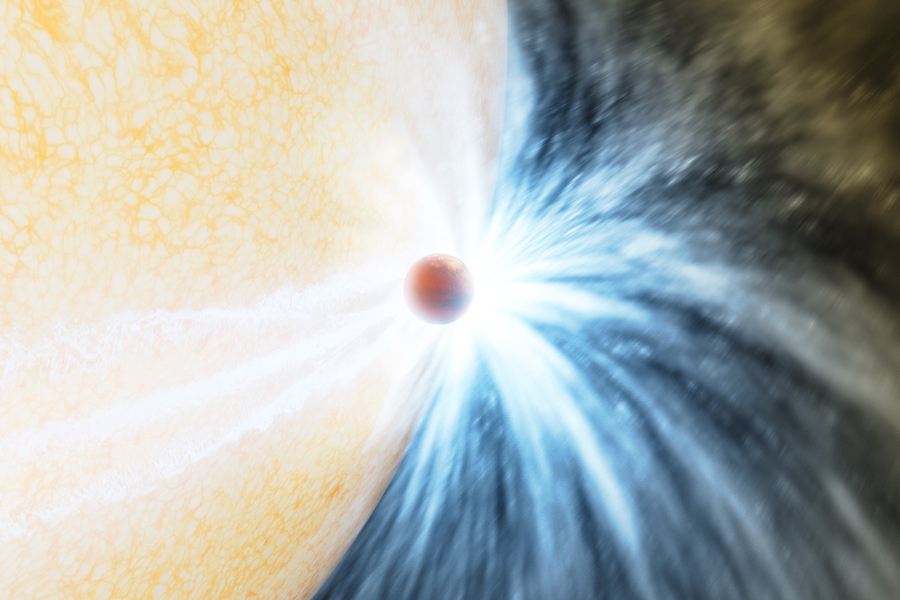 hviezda ktora pohlcuje planetu