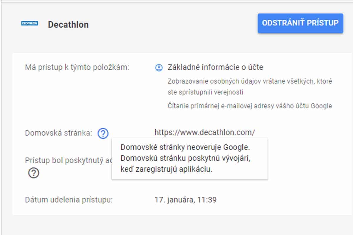 Ako odstrániť webové stránky ktoré pristupujú k nášmu Google účtu?
