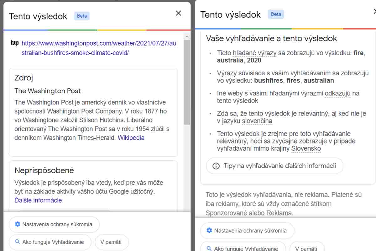 Google vám ponúkne možnosť, ako si overiť autenticitu obrázku
