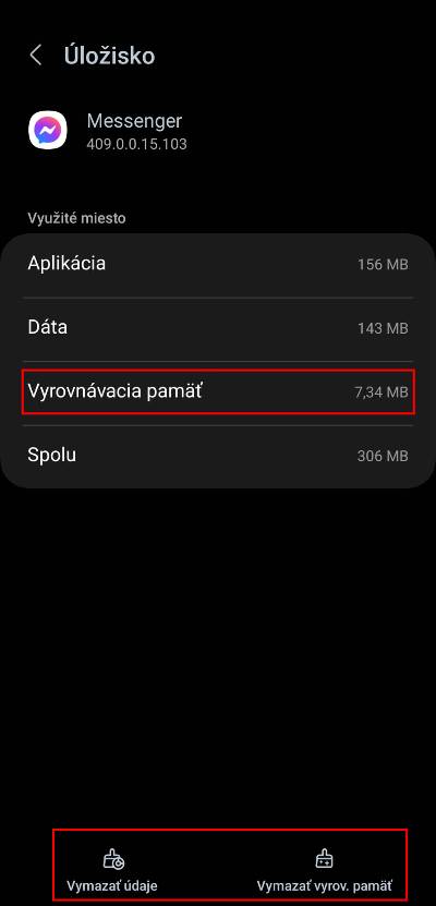 vymazanie vyrovnavacej pamate