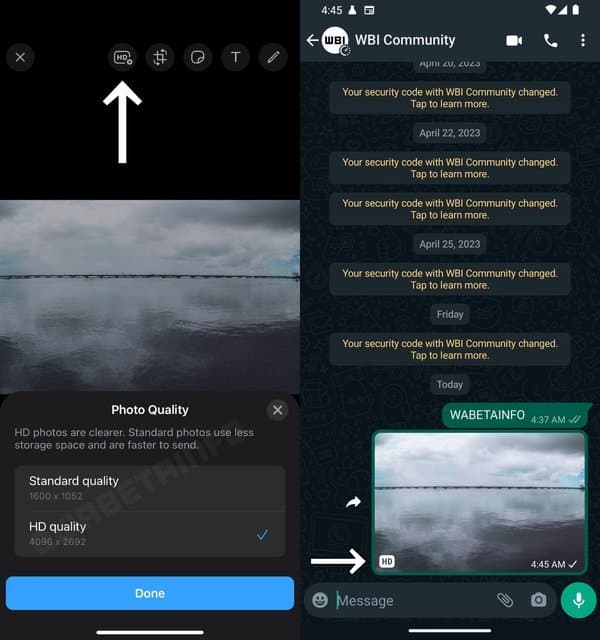 WhatsApp odosielanie HD fotografií