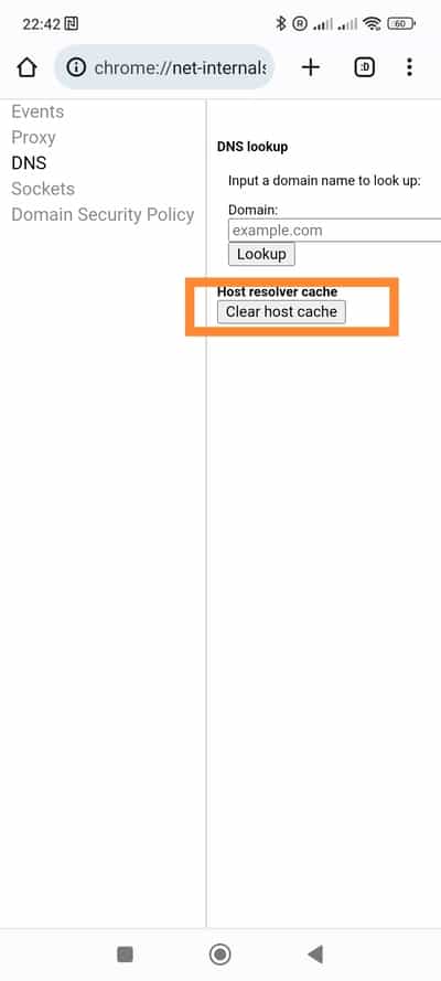 Android odstránenie DNS cache