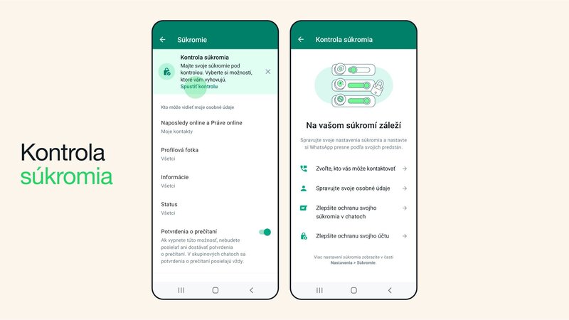 WhatsApp Kontrola súkromia