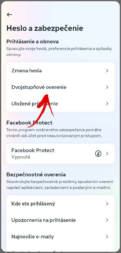 zmena hesla a dvojstupnove overenie Facebook a Facebook Messenger