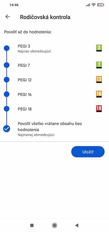 Nastavte si rodičovskú kontrolu v Obchode Play