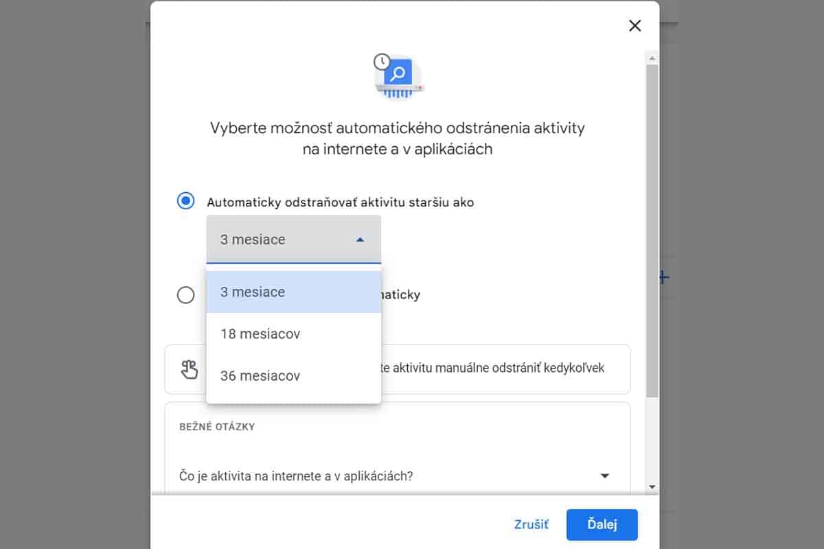 Ako si nastaviť pravidelné vymazávanie histórie? 