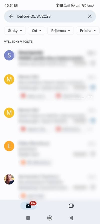 Gmail skratky vyhľadávanie e-mailov