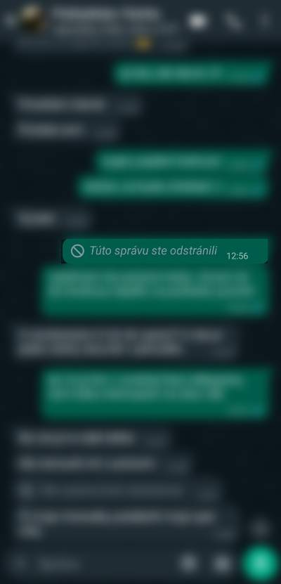odstranena sprava whatsapp