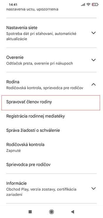 Nastavte si rodičovskú kontrolu v Obchode Play