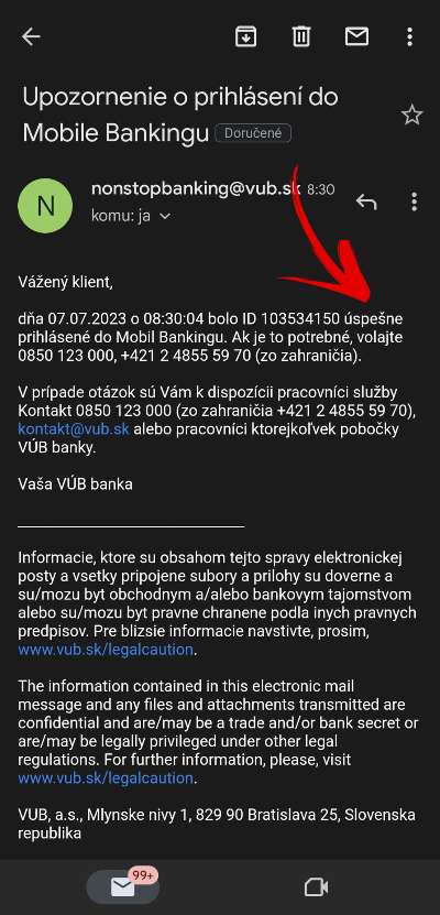 upozornenie banka na prihlasenie sa do IB alebo aplikacie_2