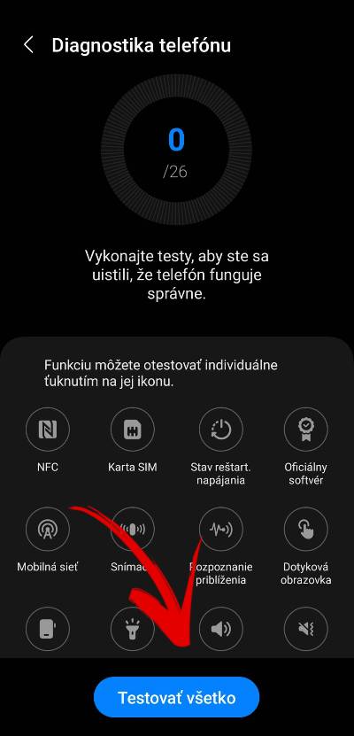 Samsung Diagnostika telefonu komponenty_3