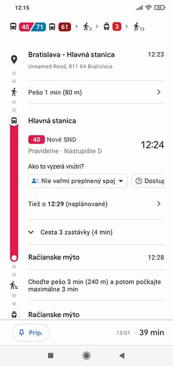 Ako využiť navigáciu cez MHD v Google mapách?