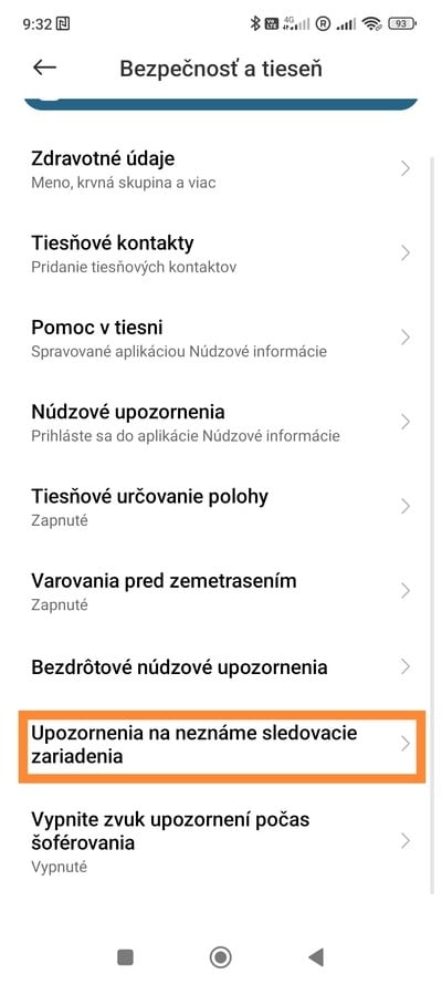 Upozornenie na neznáme sledovacie zariadenie