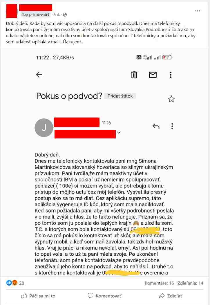 telefonicky podvod ako sa utocnik pokusil okradnut zenu
