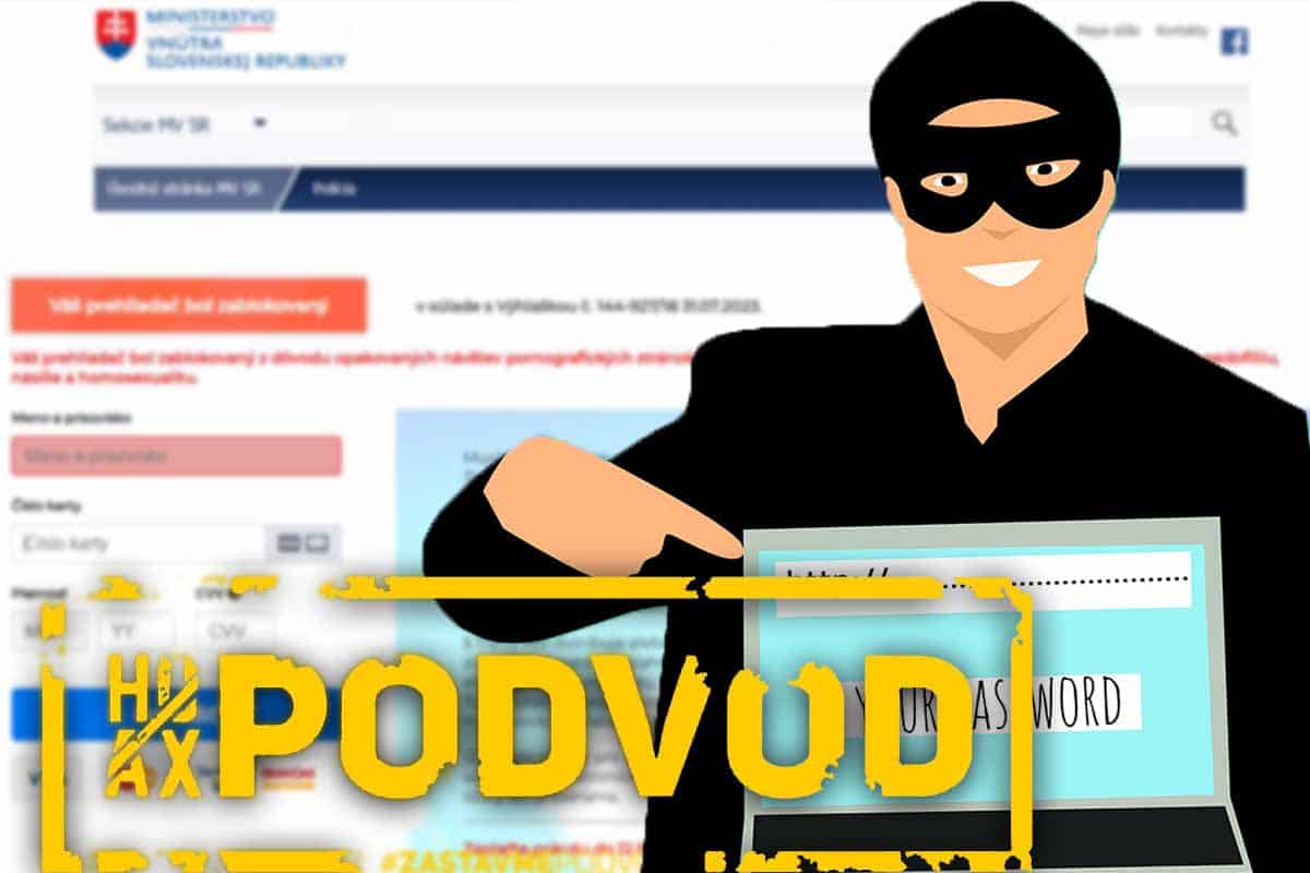 Podvodníci vytvorili falošnú stránku, ktorá sa podobá na legitímny portál ministerstva vnútra