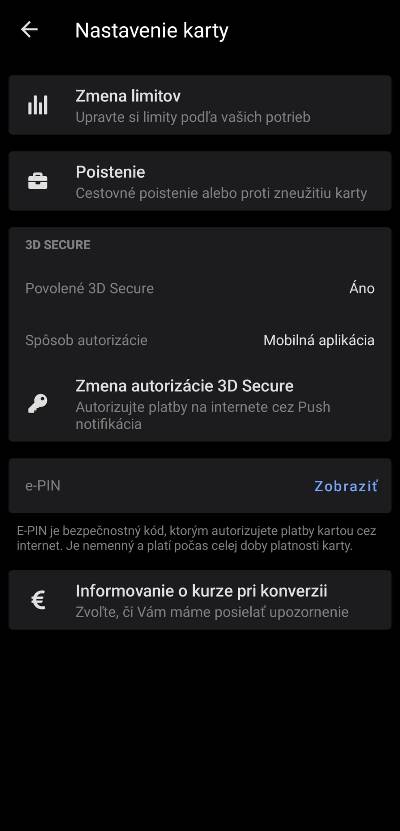 Nastavenie limitov na bankovej karte a internetove platby