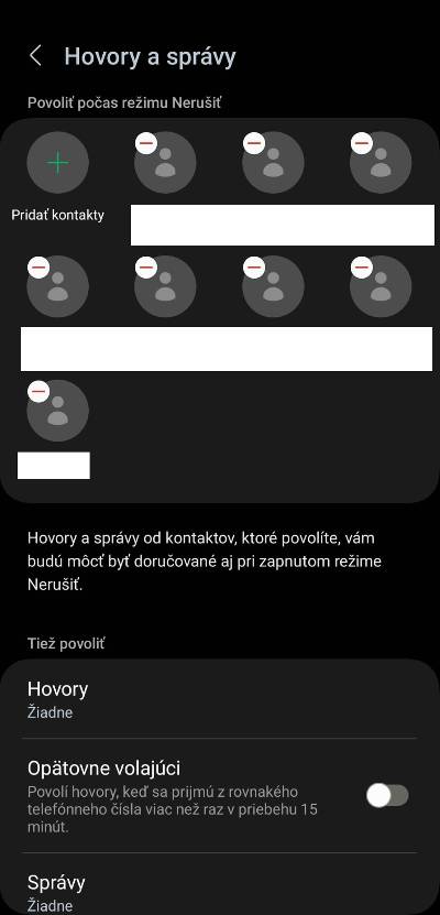 Rezim nerusit vynimky kontakty