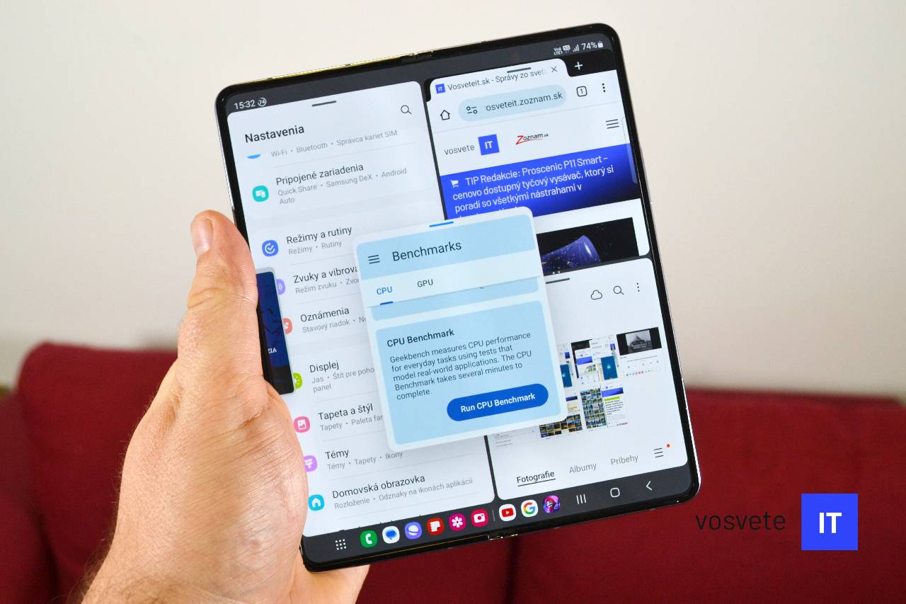 Samsung Galaxy Z Fold 5 recenzia_praca s viacerymi aplikaciami naraz