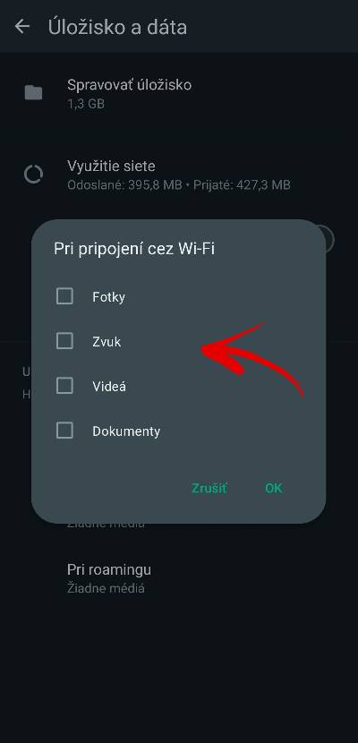 WhatsApp zrusenie automaticke ukladania multimedialnych suborov_4