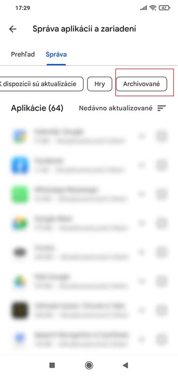 Zapnite si automatickú archiváciu aplikácií a ušetrite miesto v smartfóne