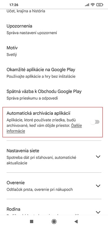 Zapnite si automatickú archiváciu aplikácií a ušetrite miesto v smartfóne