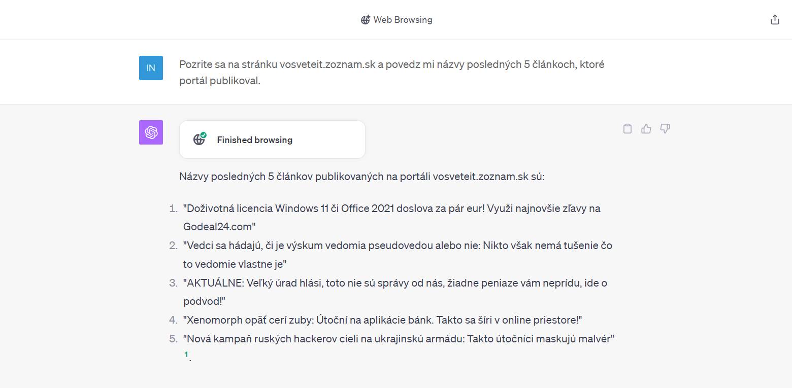 chatgpt prehliadanie internetu