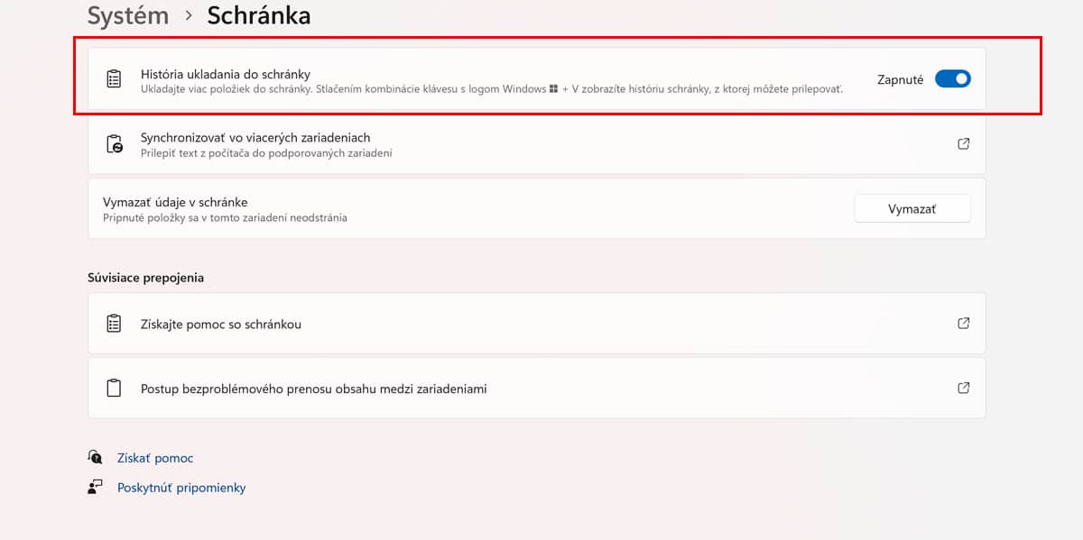 zapnite si históriu kopírovania vo Windowse