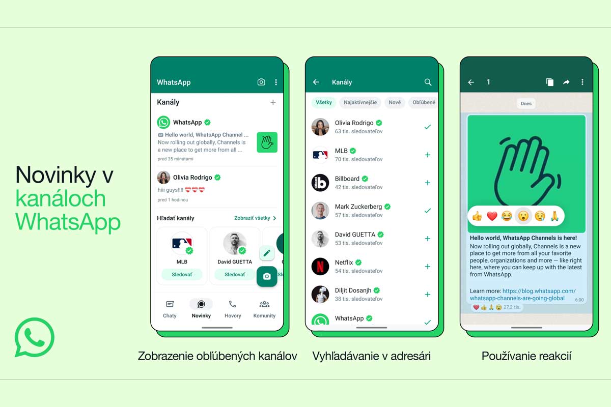 WhatsApp kanály sú už dostupné aj u nás