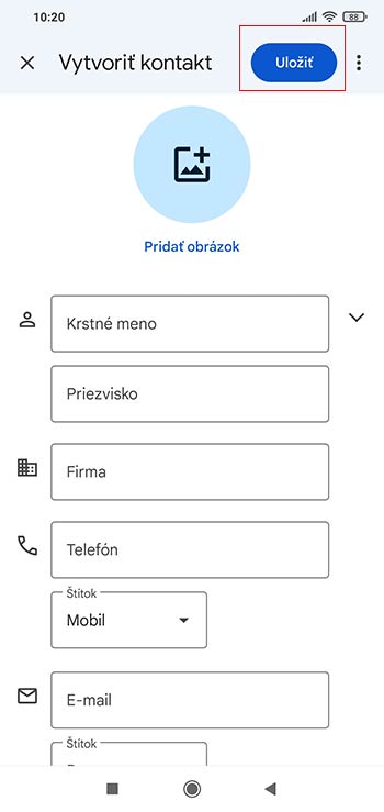Ako pridať kontakty do smartfónu