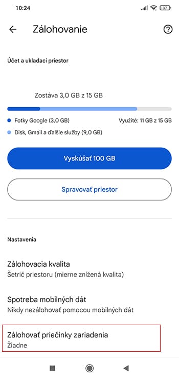 Zálohovanie fotiek v aplikácií Google Fotky