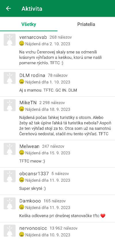 Geocaching_aplikacia_komentare pouzivatelov.jpg
