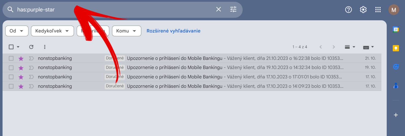 Gmail nastavenia aplikacie ako pridat dalsie znaky hviezdy ako oznacit e-mail navod_4