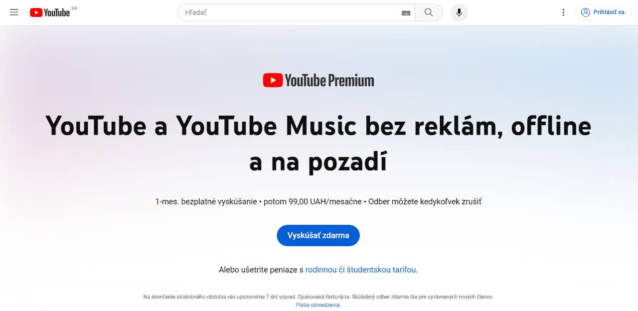 Moldavsko youtube premium