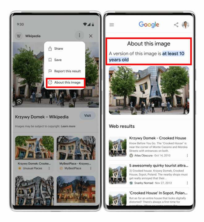 Nove vysledky vyhladavania o obrazku cez Google