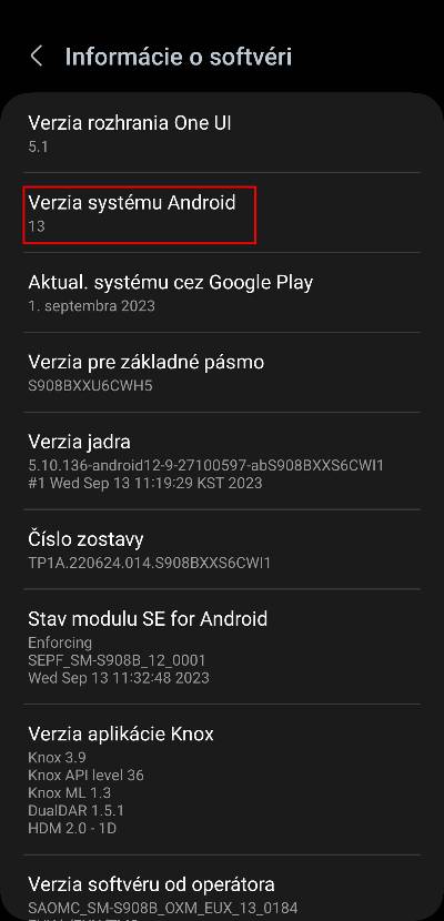 Verzia Androidu v smartfone_1