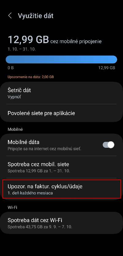 nastavenie upozornenia na spotrebu dat samusng navod_3